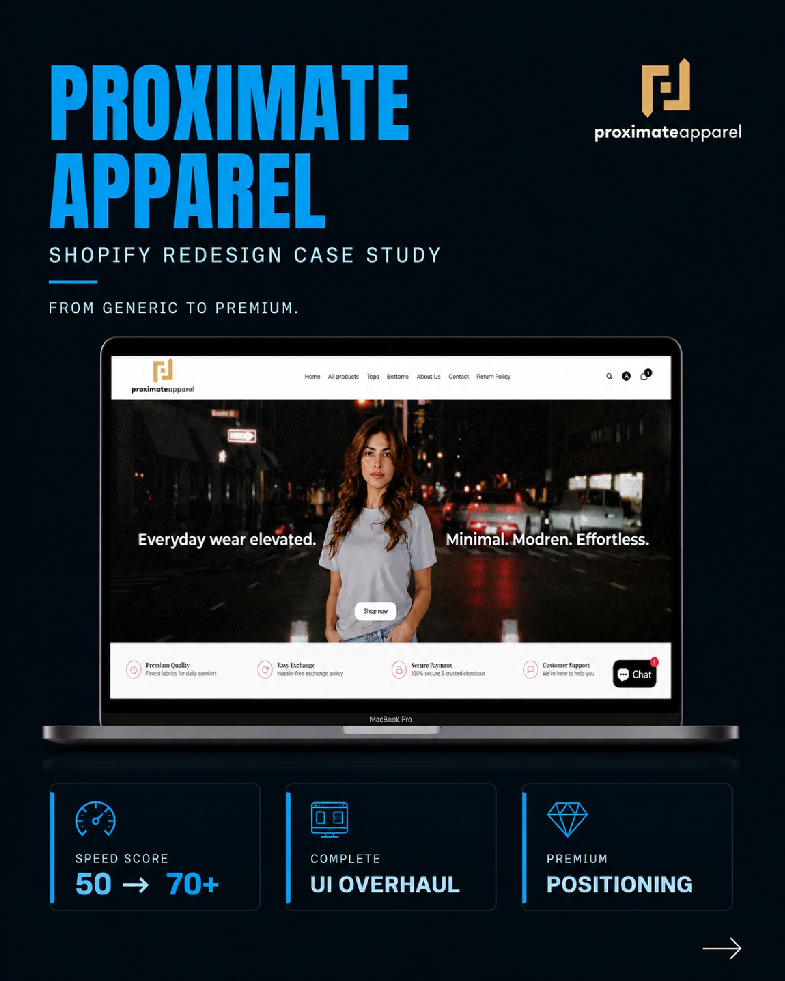 Proximate Apparel premium storefront experience