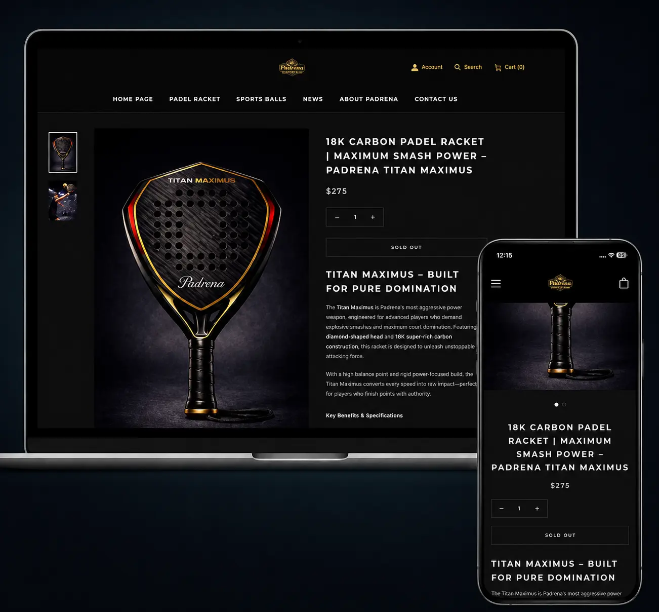 Padrena Shopify product page experience